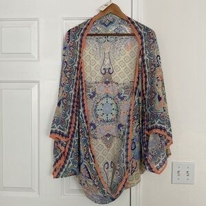 Anthropologie NWT Vismaya bohemian peach floral duster.